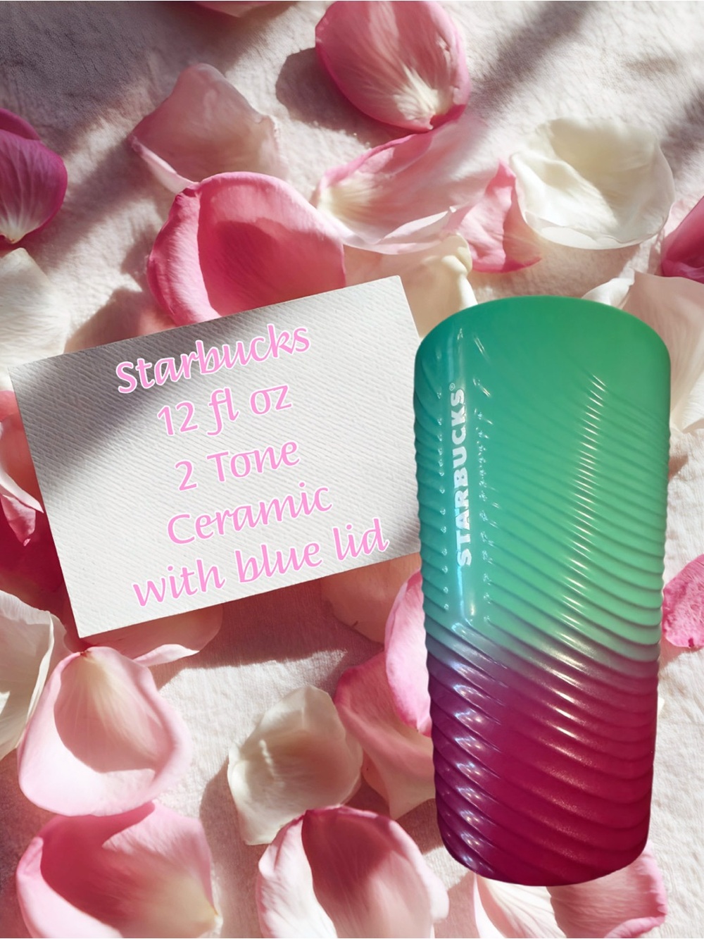 2023 STARBUCKS TWO TONE HOT/COLD CERAMIC BEVERAGE TUMBLER | RARELY USED ACTUAL 📸